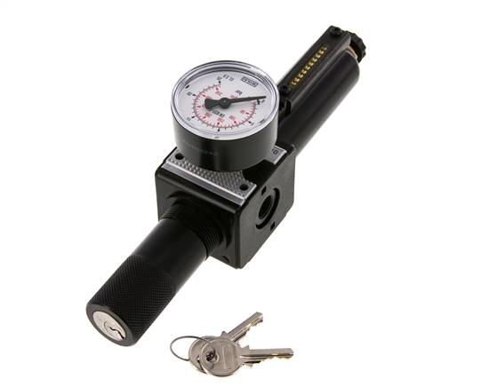 Filter-Regelaar G1/4'' 1600l/min 0.5-16.0bar/7-232psi Cilinderlock Multifix 1