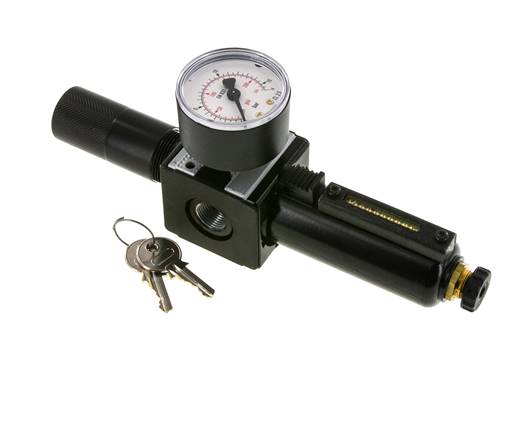 Filter-Regulator G3/8'' 1600l/min 0.5-10.0bar/7-145psi Semi-Auto Cilinder Vergrendeling Metaal Multifix 1