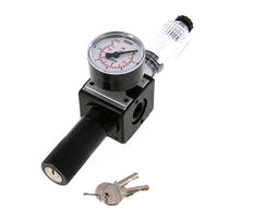 Filter-Regulator G3/8'' 1600l/min 0.1-3.0bar/1-44psi Semi-Auto Cilinderslot Polycarbonaat Multifix 1