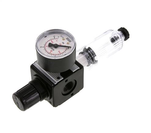 Filter-Regulator G3/8'' 1600l/min 0.5-10.0bar/7-145psi Semi-Auto Polycarbonaat Multifix 1