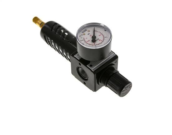 Filter-Regulator G3/8'' 1600l/min 0.5-10.0bar/7-145psi Auto Beschermende Kooi Polycarbonaat Multifix 1