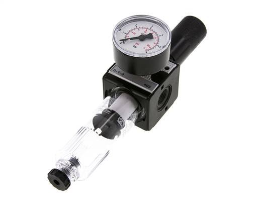 Filter-Regulator G3/8'' 1600l/min 0.1-3.0bar/1-44psi Semi-Auto Cilinderslot Polycarbonaat Multifix 1