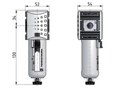 Filter 5microns G1/4'' 2200l/min Auto Polycarbonaat Futura 1