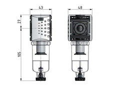 Filter 5microns G1/4'' 1000l/min Auto Polycarbonaat Futura 0
