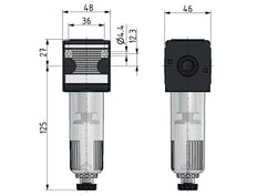 Filter 5microns G1/4'' 2000l/min Auto Metal Multifix 1