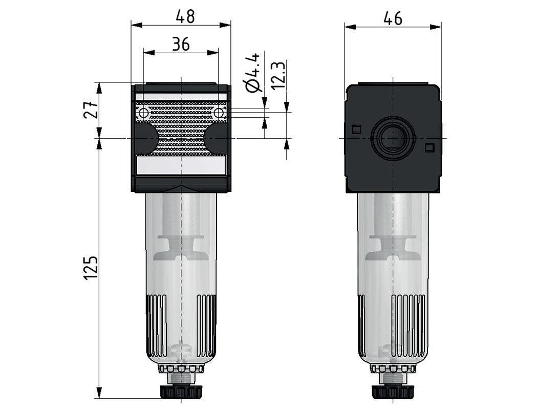 Filter 5microns G1/4'' 2000l/min Semi-Auto Polycarbonaat Multifix 1
