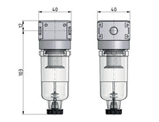 Filter 5microns G1/8'' 1000l/min Auto (Gesloten zonder druk) Polycarbonaat Multifix 0