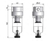 Filter 5microns G1/8'' 800l/min Semi-Auto Metal Standaard 0