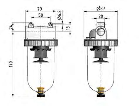 Filter 5microns G1/2'' 4000l/min Semi-Auto Polycarbonaat Standaard 3