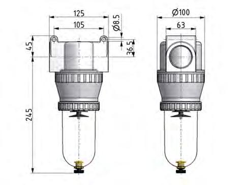 Filter 40micron G1 1/2'' 12500l/min Auto (Gesloten zonder druk) Polycarbonaat Standaard 5