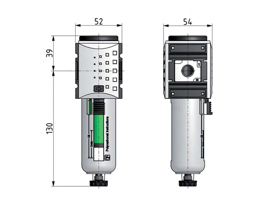 Voorfilter 0.3micron G1/4'' 300l/min Auto Polycarbonaat Futura 1