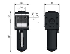 Actief koolstoffilter G1'' 3000l/min Semi-Auto Beschermende Kooi Polycarbonaat Multifix 4