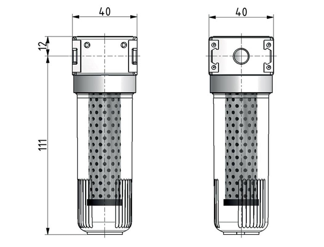 Geactiveerd Koolstoffilter G1/4'' 380l/min Semi-Auto Polycarbonaat Multifix 0