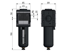 Voorfilter 0.3micron G1'' 2000l/min Semi-Auto Beschermende Kooi Polycarbonaat Multifix 4