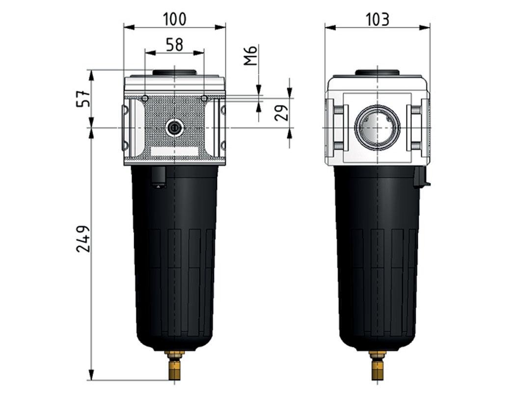 Voorfilter 0.3micron G3/4'' 1600l/min Auto Metal Multifix 5