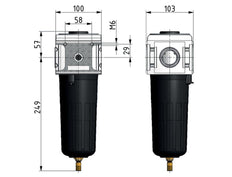 Voorfilter 0.3micron G3/4'' 1600l/min Auto Metal Multifix 5