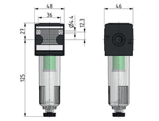 Microfilter 0.01micron G1/4'' 280l/min Semi-Auto Polycarbonaat Multifix 1