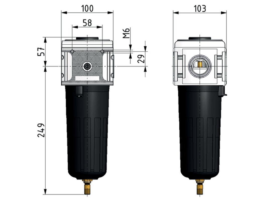 Microfilter 0.01micron G3/4'' 2600l/min Auto Metal Multifix 5