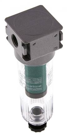 Microfilter 0.01micron G1/4'' 450l/min Semi-Auto Polycarbonaat Multifix 0