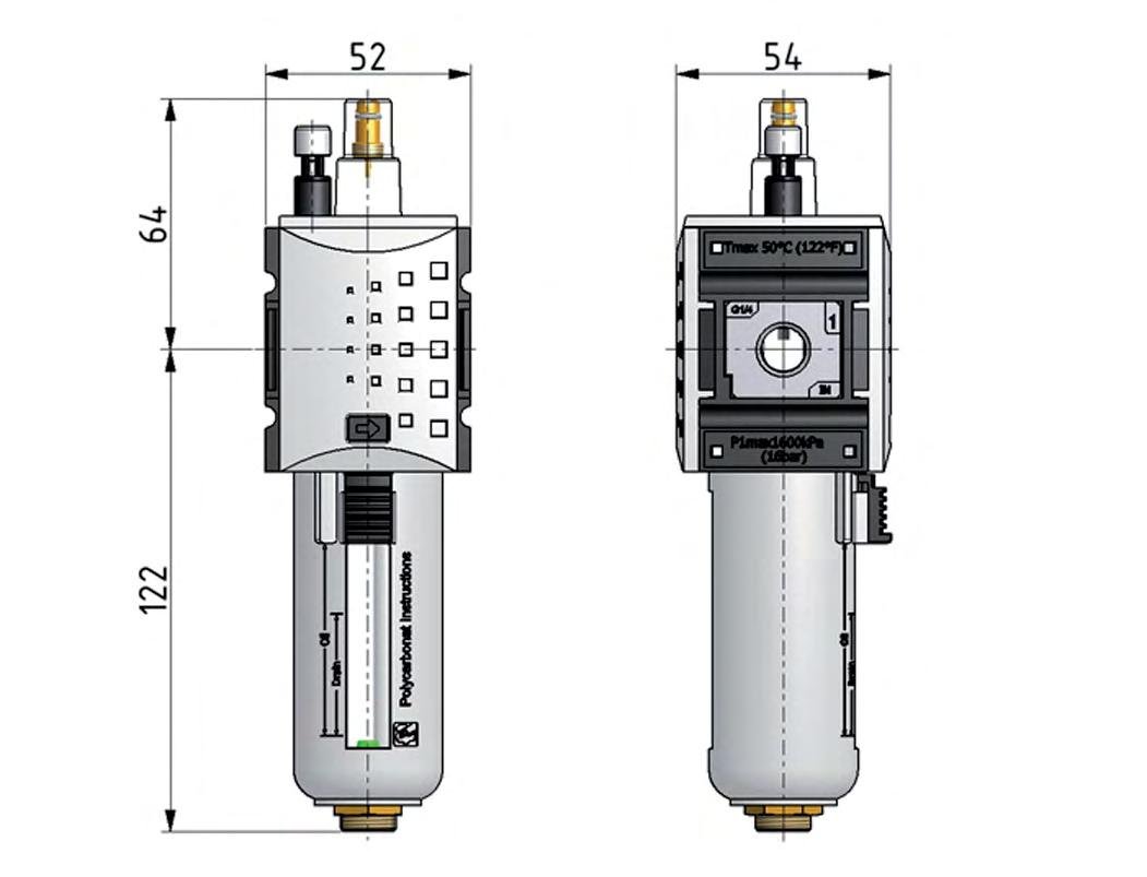 Smeermiddel G1/4'' Polycarbonaat Futura 1