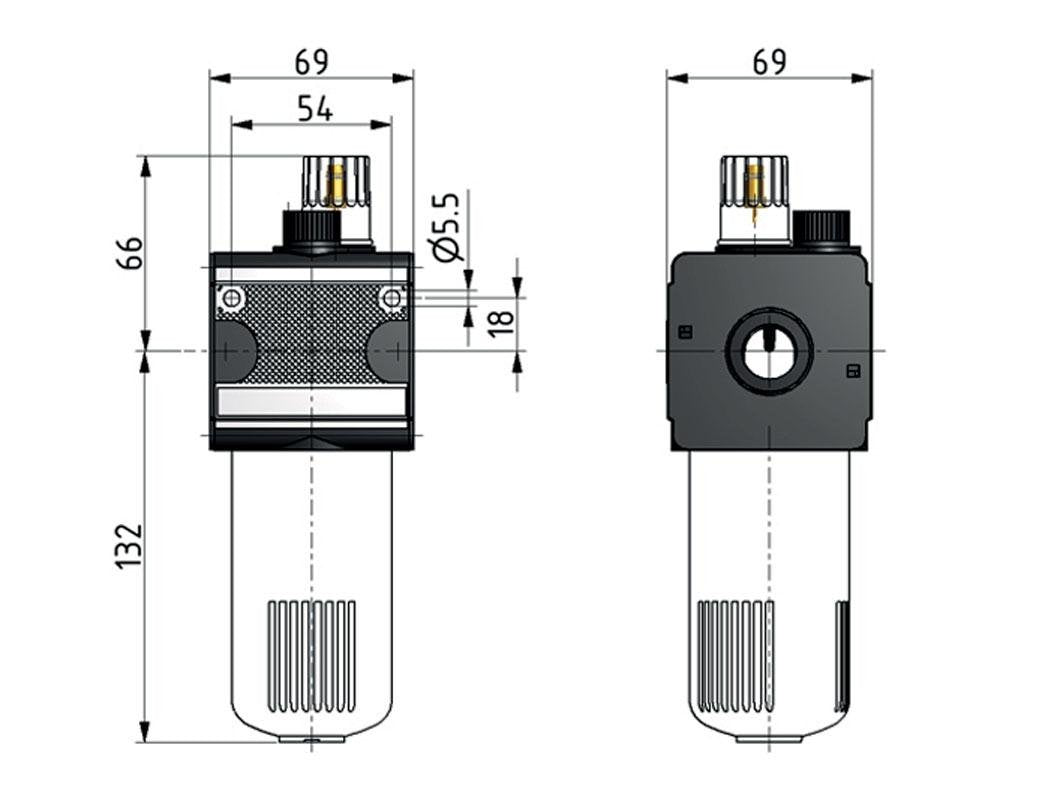 Micro Olie-Mist smeerder G1/2'' Beschermende Kooi Multifix 2