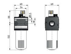 Micro Olie-Mist smeerder G1/2'' Beschermende Kooi Multifix 2