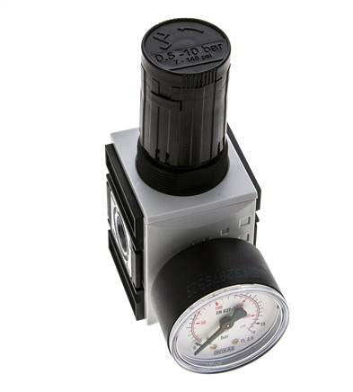 Drukregelaar voor Verdeelblok G1/4'' en 3/8'' 2500l/min 0,5-10,0bar/7-145psi Futura 1