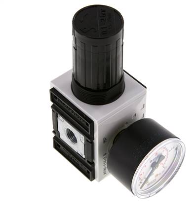 Precisie Drukregelaar G1/4'' 2000l/min 0.1-2.0bar/1-29psi PA Futura 1