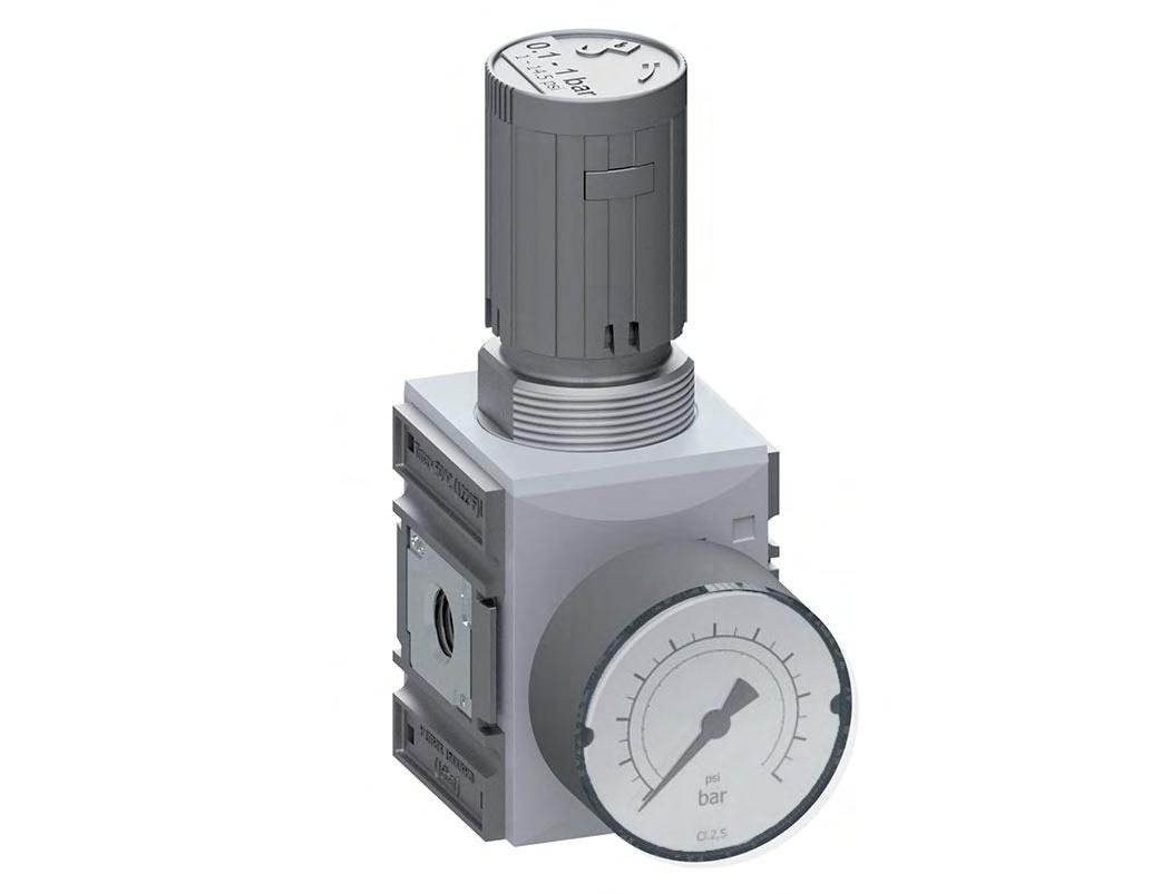Precisie Drukregelaar G1/4'' 2000l/min 0.1-2.0bar/1-29psi PA Veiligheid Futura 1