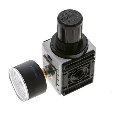 Drukregelaar voor Verdeelblok G1/4'' 1000l/min 0,5-10,0bar/7-145psi 40 mm Manometer Futura 0