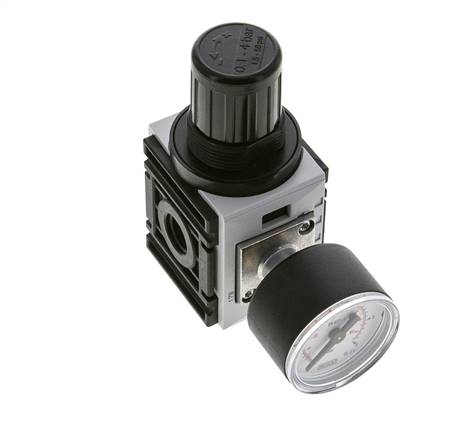 Drukregelaar voor Manifold Assemblage G1/4'' 1000l/min 0.2-4.0bar/3-58psi PA 40 mm Manometer Futura 0