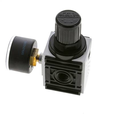 Drukregelaar voor Verdeelblok G1/4'' 1000l/min 0,5-10,0bar/7-145psi 40 mm Manometer Futura 0