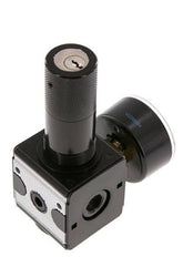 Precisie Drukregelaar G1/4'' 2100l/min 0.2-6.0bar/3-87psi Zink Spuitgiet Cilinderslot Multifix 1