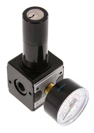 Precisie Drukregelaar G1/4'' 2100l/min 0.2-6.0bar/3-87psi Zink Spuitgiet Cilinderslot Multifix 1