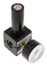 Precisie Drukregelaar G1/4'' 2100l/min 0.2-6.0bar/3-87psi Zink Spuitgiet Cilinderslot Multifix 1