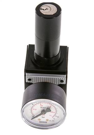 Precisie Drukregelaar G1/4'' 2100l/min 0.5-10.0bar/7-145psi Zink Spuitgiet Cilinderslot Multifix 1