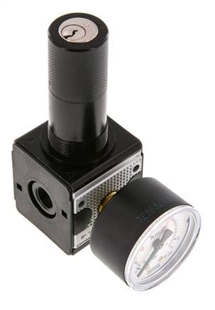 Precisie Drukregelaar G1/4'' 2100l/min 0.5-10.0bar/7-145psi Zink Spuitgiet Cilinderslot Multifix 1