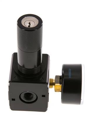 Precisie Drukregelaar G1/4'' 2100l/min 0.2-6.0bar/3-87psi Zink Spuitgiet Cilinderslot Multifix 1