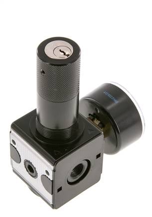 Precisie Drukregelaar G1/4'' 2100l/min 0.1-3.0bar/1-44psi Zink Spuitgiet Cilinderslot Multifix 1
