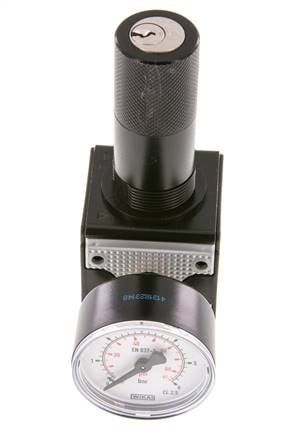 Precisie Drukregelaar G1/4'' 2100l/min 0.1-3.0bar/1-44psi Zink Spuitgiet Cilinderslot Multifix 1