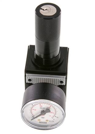 Drukregelaar G1/4'' 2100l/min 0.5-10.0bar/7-145psi Zinkspuitgietcilinder Vergrendeling Multifix 1