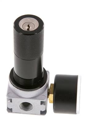 Drukregelaar G1/4'' 1450l/min 0.1-3.0bar/1-44psi Zinkspuitgietwerk 40 mm Manometer Cilinderslot Multifix 0