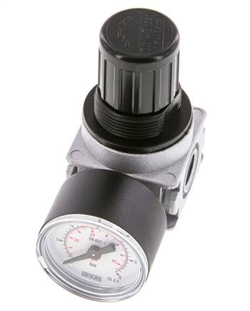 Drukregelaar G1/4'' 1450l/min 0.1-3.0bar/1-44psi Zinkspuitgietwerk 40 mm Manometer Multifix 0
