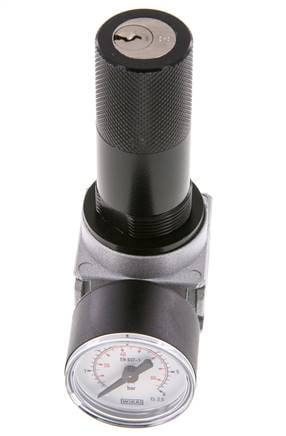 Drukregelaar G1/4'' 1450l/min 0.1-3.0bar/1-44psi Zinkspuitgietwerk 40 mm Manometer Cilinderslot Multifix 0