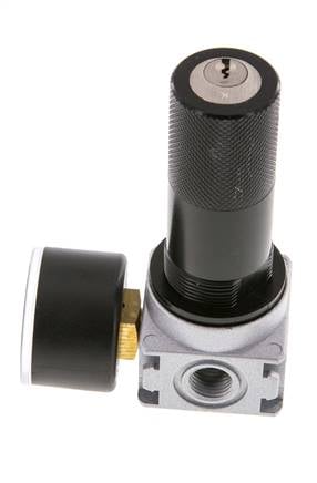 Drukregelaar G1/4'' 1450l/min 0.1-3.0bar/1-44psi Zinkspuitgietwerk 40 mm Manometer Cilinderslot Multifix 0