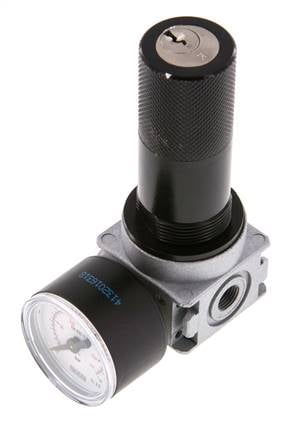 Drukregelaar G1/8'' 1450l/min 0,5-10,0bar/7-145psi 40 mm Manometer Cilinderlock Multifix 0