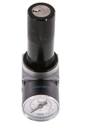 Drukregelaar G1/8'' 1450l/min 0,5-10,0bar/7-145psi 40 mm Manometer Cilinderlock Multifix 0