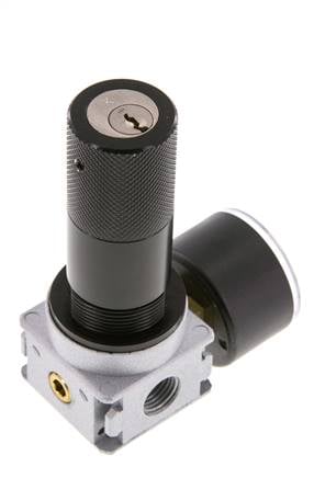 Drukregelaar G1/4'' 1450l/min 0.1-3.0bar/1-44psi Zinkspuitgietwerk 40 mm Manometer Cilinderslot Multifix 0