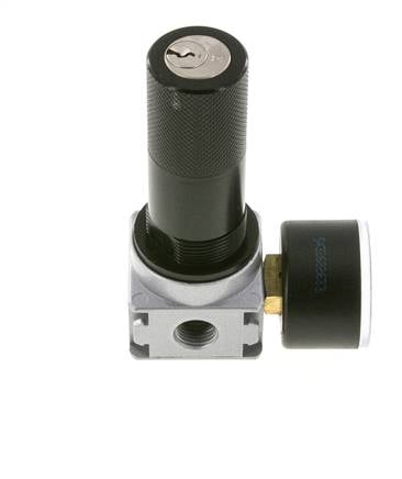 Drukregelaar G1/4'' 1450l/min 0.2-6.0bar/3-87psi Zinkspuitgietwerk 40 mm Manometer Cilinderslot Multifix 0