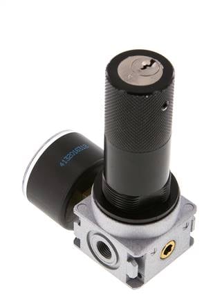 Drukregelaar G1/8'' 1450l/min 0,5-10,0bar/7-145psi 40 mm Manometer Cilinderlock Multifix 0